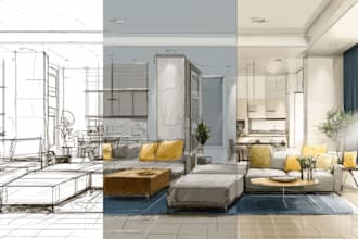 digital sketch architecture and interior design, concept art