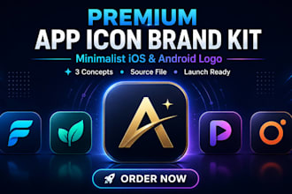 design minimalist app icon logo for ios android startup app