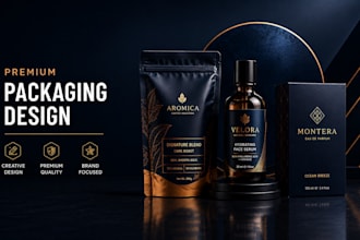 design premium pouch packaging, product label and mylar bag packaging design