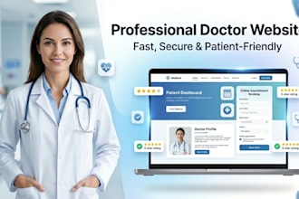 design a professional doctor website with appointment booking in 3 days