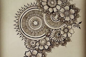 create custom hand drawn mandala and illustration for you