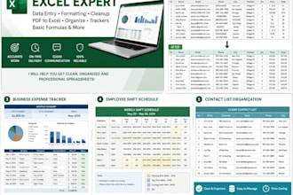 do excel data entry, cleanup, and spreadsheet organization