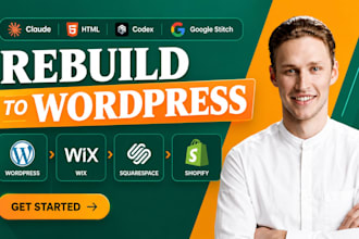 convert claude code to wordpress wix squarespace shopify google stitch migration