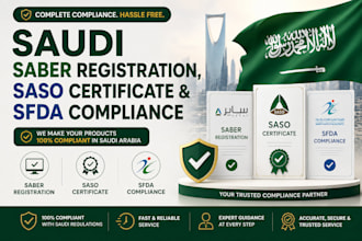 do saudi saber registration, saso certificate and sfda compliance