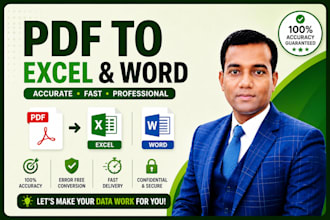 do PDF to excel and word conversion professionally