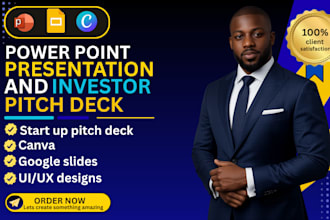 design and redesign a professional investor pitch deck