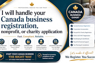 handle your canada business registration, nonprofit, or charity application