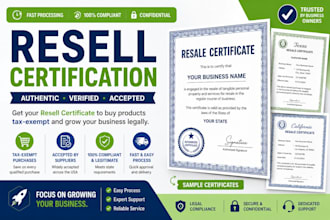 help you obtain your resale certificate professionally