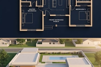 do autocad, 2d, 3d floor plan, revit 2d and architectural 3d rendering