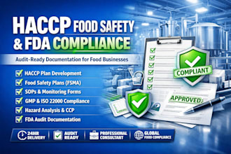 create haccp plan, food safety plan, sops and fda compliance documentation