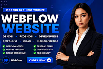 design redesign webflow website develop webflow for business website fix webflow