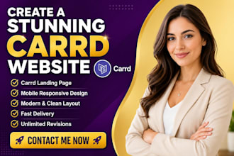 design carrd website, redesign card, landing page, digital business card qr mimi
