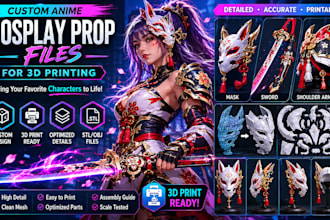 create custom anime cosplay prop files for 3d printing