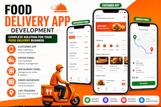 develop food delivery app with the live tracking and driver panel