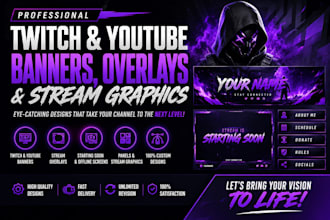 design professional twitch gaming banners and overlays