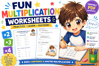 create multiplication worksheets for kids