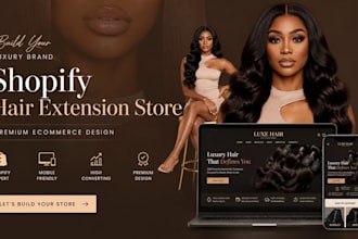 design shopify hair extension website, shopify hair website and beauty website