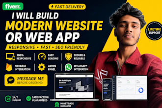 develop modern website web app and e commerce site
