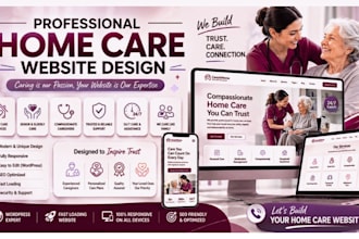 design a professional home care healthcare and elderly care website