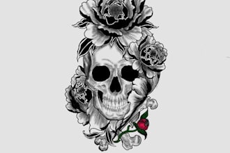 design a custom tattoo or detailed blackwork illustration