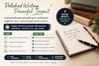 proofread and edit your english poem, essay or document
