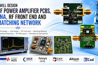 design rf power amplifier pcbs, lna, rf front end and matching network