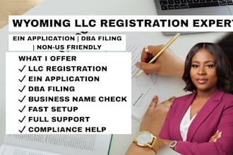 register wyoming llc for US and non US residents with ein and dba filing