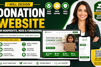 design a donation website for nonprofits, ngos and fundraising