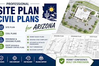 do site plan, civil plans, drainage and grading plans escp for arizona