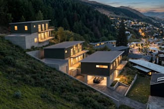 redesign 3d landscape aerial rendering, terraced residential design,cgi exterior