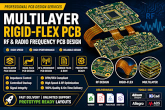 design multilayer rigid flex pcb, rf and radio frequency pcb, gerber files