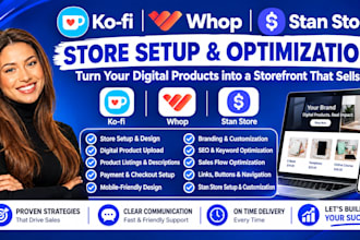 build high converting kofi, whop and stan store for creators