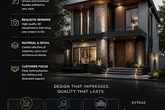 modern exterior house design and rendering
