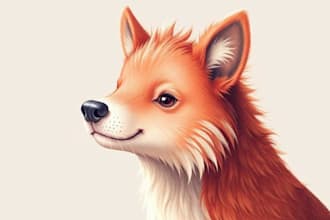 draw watercolor animal illustration art for you