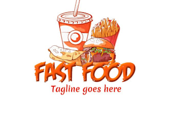 do restaurant, bar, BBQ, pizza, cafe and food logo design