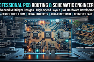 create fabrication ready pcb layout and circuit schematic