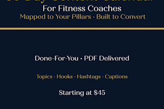 create a 30 day social media content calendar for fitness and wellness brands