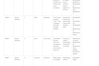 create a 30 day social media content calendar for fitness and wellness brands