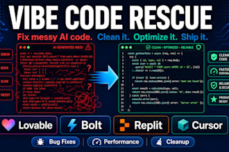 fix bugs and optimize your vibe coded app or website