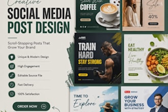 design modern social media posts for instagram and facebook