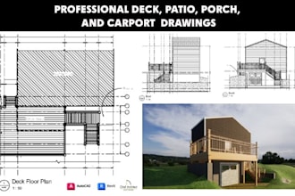 draw deck porch patio and carport plans for city permit