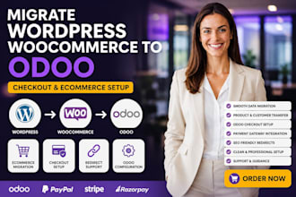 migrate wordpress woocommerce to odoo website and setup odoo checkout