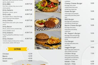 design modern canva food menu, restaurant menu, and cafe menu