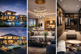 create high level 3d interior and exterior rendering