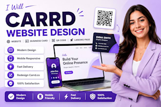 carrd website design, business card, qr code, landing page, redesign carrd co