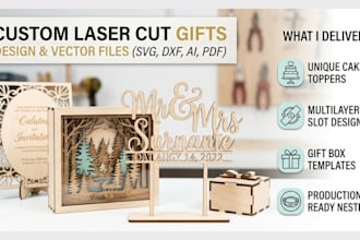 design custom laser cut vector templates for weddings and gifts