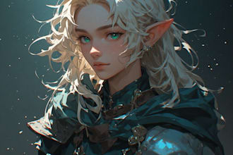 create dnd character art fantasy charecter and book cover
