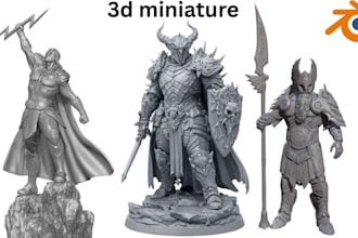 3d sculpt a character model, tabletop or dnd miniature 3d model, for 3d printing