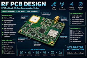 design rf pcb with gps antenna tracking and wireless communication system