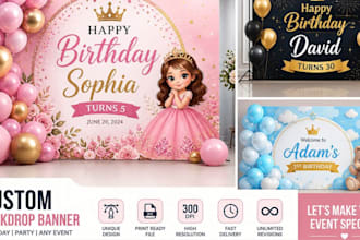 custom backdrop banners for birthdays and special events